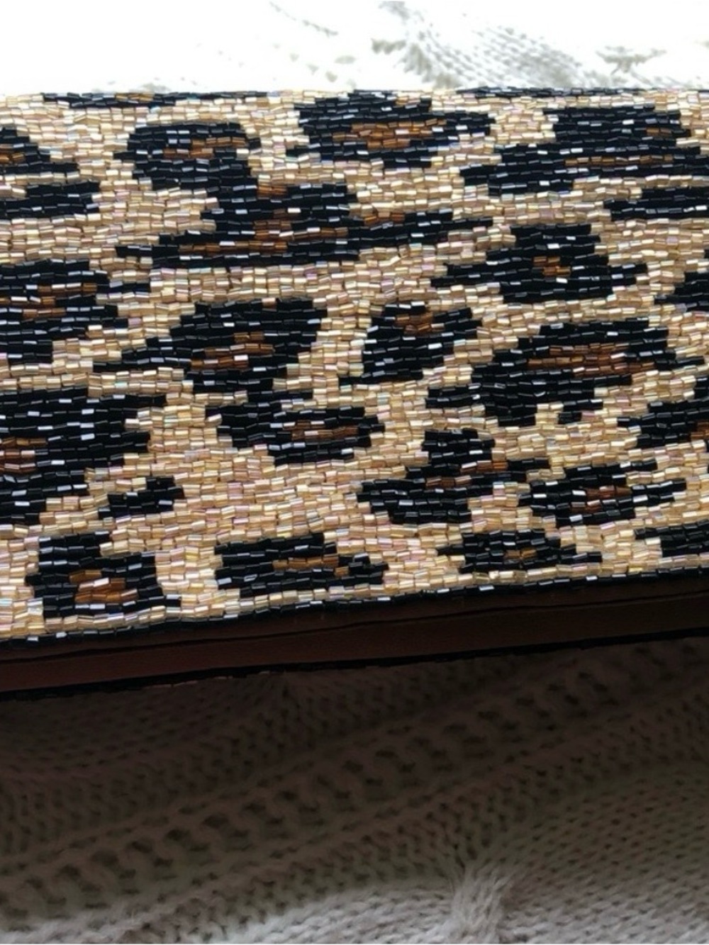 Neiman Marcus Black and Tan Leopard Clutch